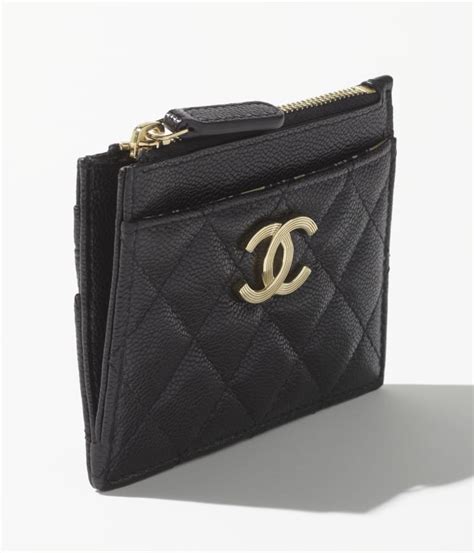 chanel name card holder|chanel card holder zipped.